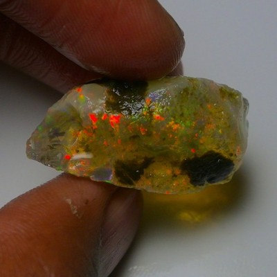 Ethiopian Oil Opal Specimen 25.00 cts Natural Rough Gemstone - Fire Opal Roug