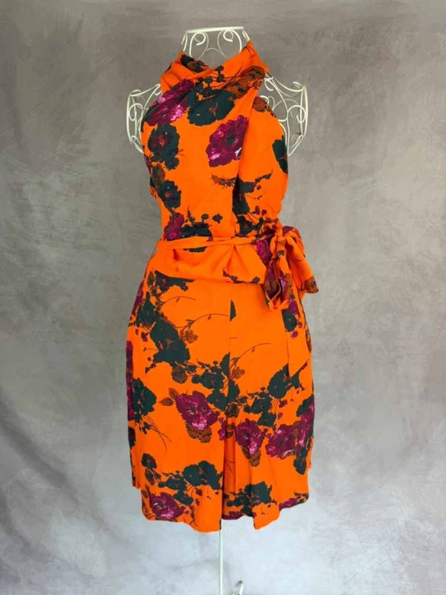 strapless open back dress All For You Orange Floral Midi Dress – Shop the Mint main image 0