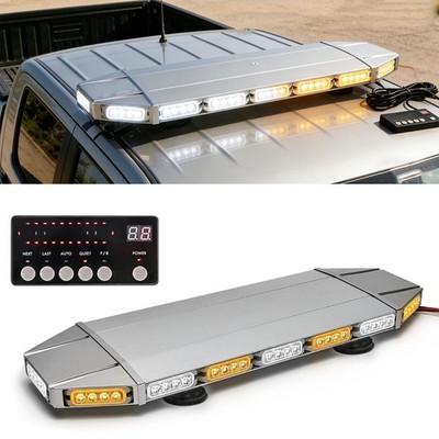 28 inch Rooftop LED Strobe Light Bar Emergency Safety Warning  Truck Amber White