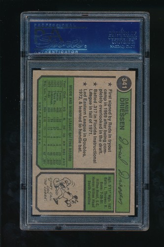 1974 Topps #341 Dan Driessen PSA 8 NM-MT Cincinnati Reds RC - Picture 2 of 2