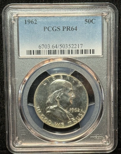 PCGS PR 64 - 1962 Benjamin Franklin Half Dollar Silver Coin  - 217