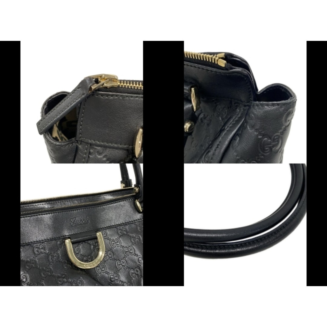 GUCCI Abbey Shimaline Handbag Black Leather Used Large 23x40cm thumbnail 2