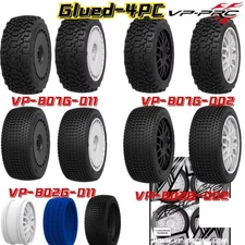 4PC VP PRO 807 802 1/8 RC Buggy Rally Truck Tire Glued 17mm Nut Practice