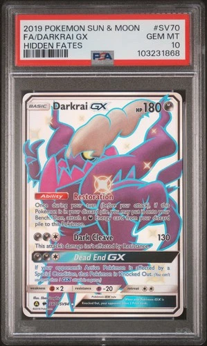 Pokemon Darkrai Gx Hidden Fates Full Art SV70/SV94 PSA 10 Gem Mint