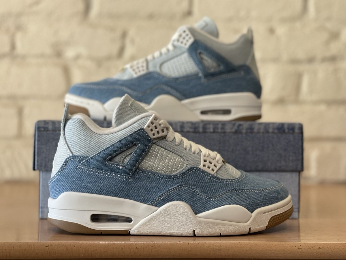 Nike Air Jordan 4 Retro Tex Denim Blue Sail Gum IB6716-100 Women