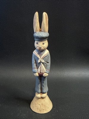 Easter Bunny Rabbit Tall Pencil Skinny Figurine 5 1/4  Sailor