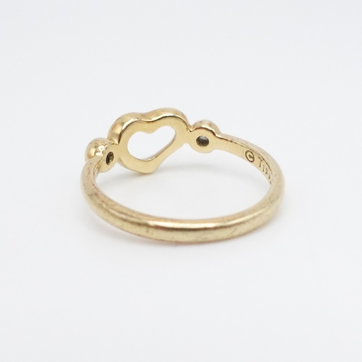 Tiffany & Co. Elsa Peretti 18K Yellow Gold Open Heart Diamond Ring