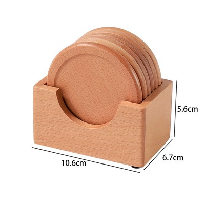 Wooden Coasters Set Black Walnut Solid Wood Round Table Mat Heat Insulation  _r1