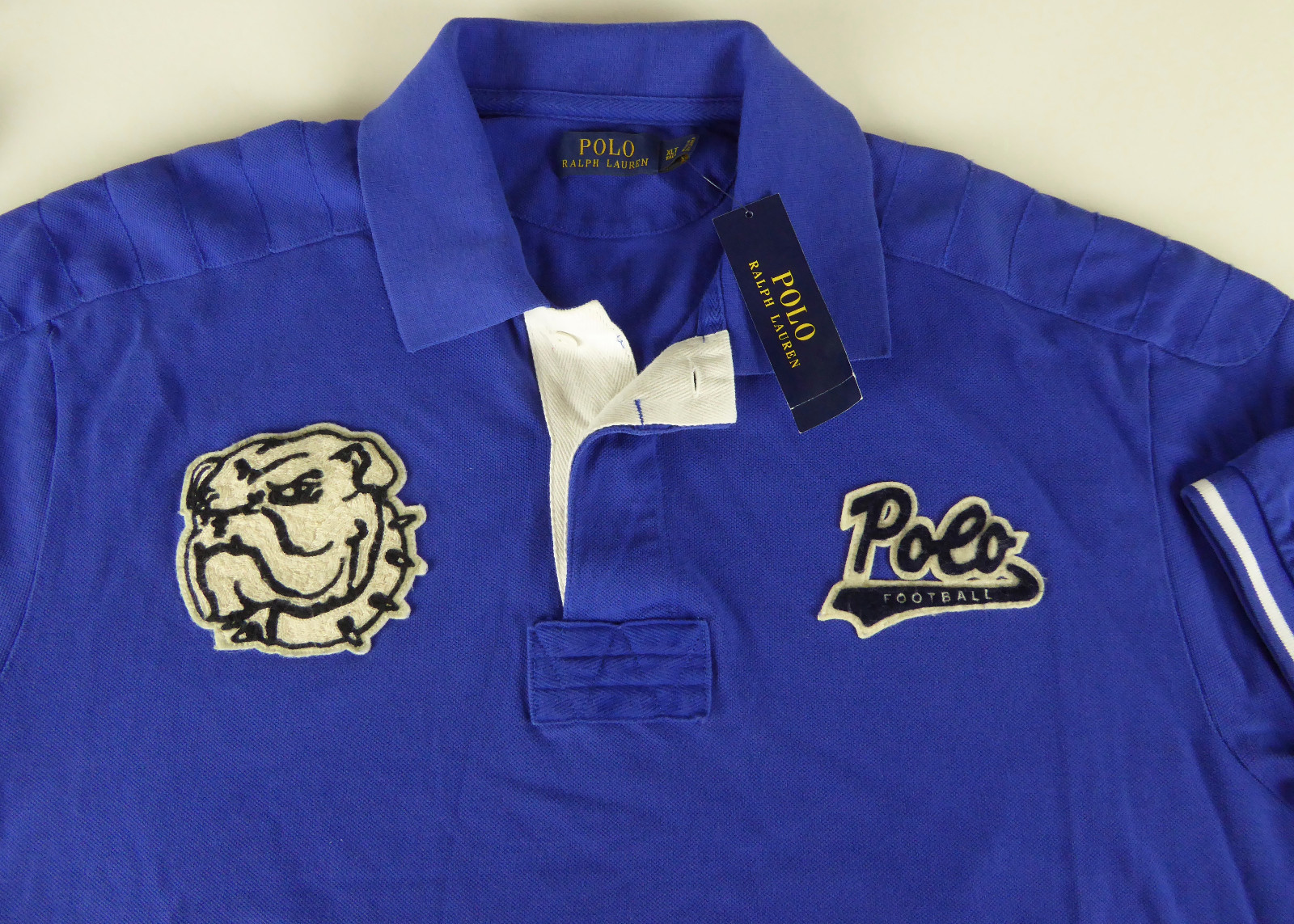 Polo Ralph Lauren SS Mesh Football Rugby Shirt Varsity Bulldog Patch NWT Polo Ralph Lauren SS Mesh Football Rugby Shirt Varsity Bulldog Patch NWT