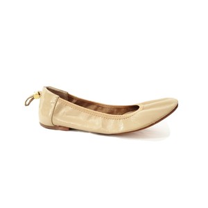 tan patent leather flats