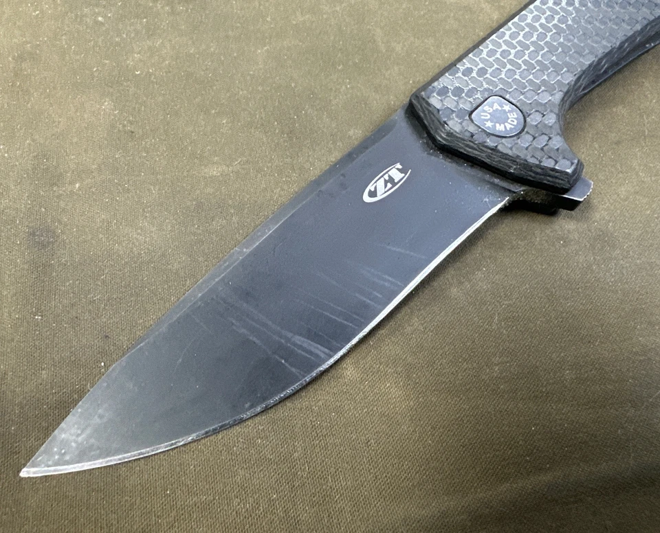 ZT Zero Tolerance Rexford (0804CF) - DLC Plain Edge Carbon Fiber Handle Knife - Image 2 of 4