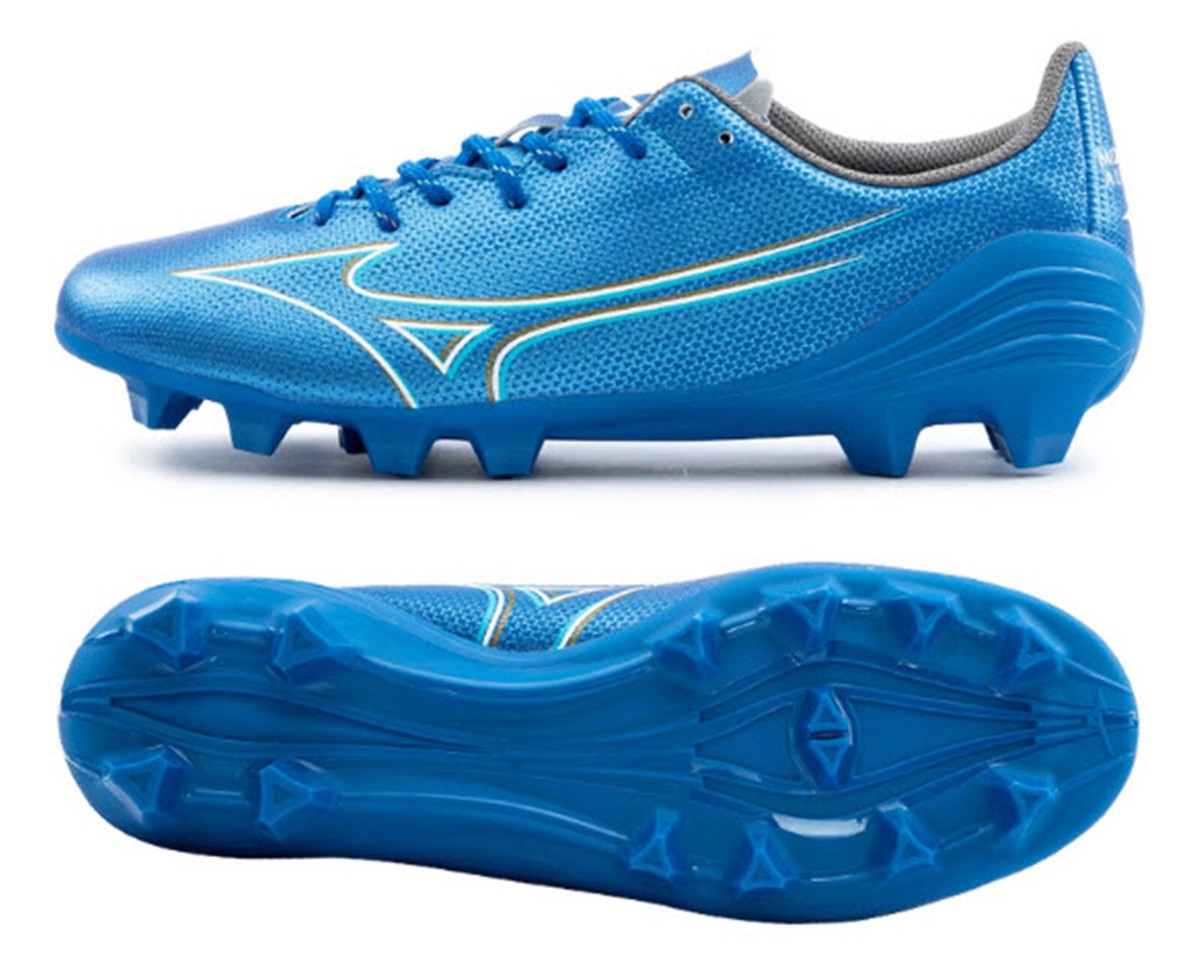 Mizuno Men ALPHA Select MD Cleats Blue Football Spike Boot GYM
