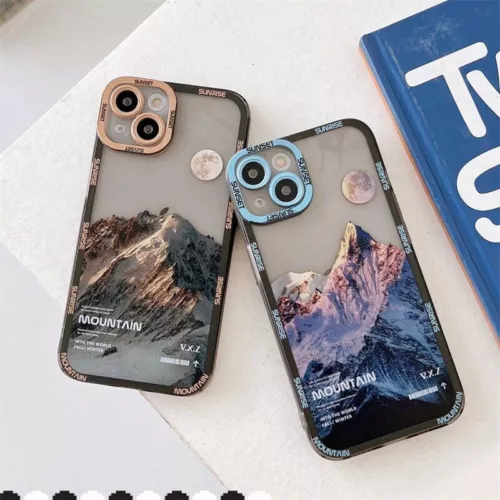 Aesthetic Snow Mountain Transparent Phone Case For iPhone 16 15 14 13 12 11 Pro - Picture 1 of 24