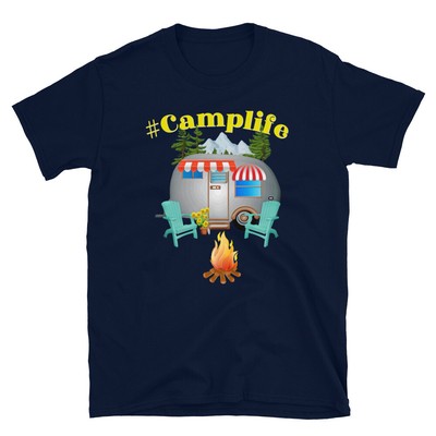 Camping Outdoors National Park Happy Forest Camper Camp Fire Gift Unisex T-Shirt