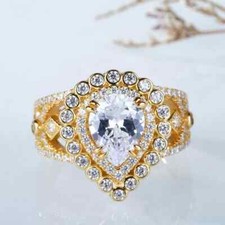 2.30Ct Lab Created Diamond Solitaire Engagement Ring 14K Yellow Gold Over