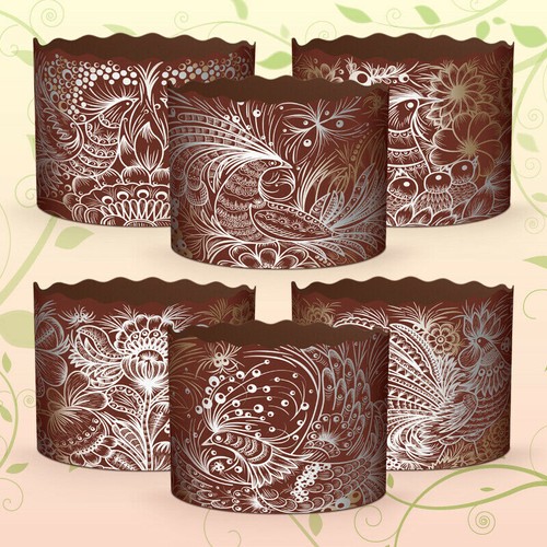 Set 6 Easter Bread Baking Paper Molds Forms Paska Cake