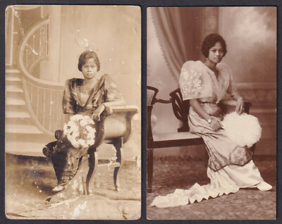 Philippines FILIPINA LADIES Real Photo 2 RPPC Vintage Postcards 13 | eBay