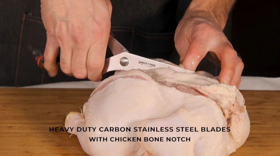 Ergo Chef CRIMSON Heavy Duty Poultry Shears with G-10 Handle German Stainless - Image 3 of 4