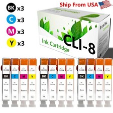 12PK CLI8 CLI-8 Ink Cartridge for PIXMA iP4200 PIXMA iP4500 PIXMA MP530