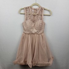 Sequin Hearts Lace Overlay Fit N Flare Pink Size 1 Short Ball Gown Bottom