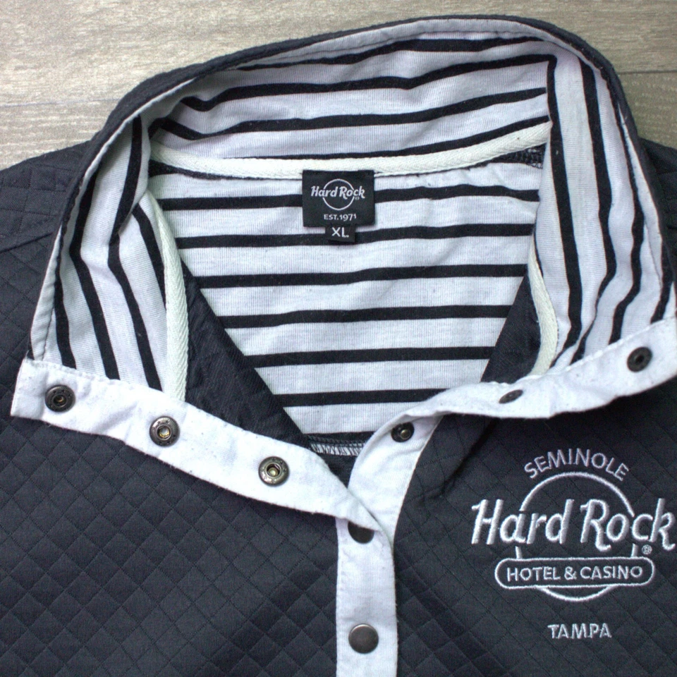 Suéter Hard Rock Para Hombres XL Gris Acolchado Tampa Seminole Bordado Logo Informal Foto 3 de 4