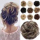 Large THICK Updo Messy Curly Bun Chignon Wrap On Hair Piece Extensions For Human