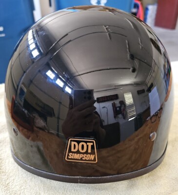 Harley Davidson Black Shorty Helmet Simpson Motorcycle DOT XS WITH