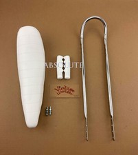 20" VINTAGE LOWIRDER WHITE BANANA SEAT W/SISSY BAR & WHITE GRIPS FOR 20" BIKE