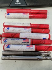 Lot of 3 HSS ENDMILL, 3/8", 2 FL 3/8" SHANK .75" LOC 4" OAL RHC K317