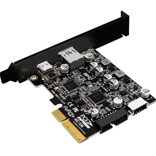 PCIe to USB 3.2 Gen 2 Adapter Card 10 Gbps 2-Port PCI Express Expansion Cardinsk