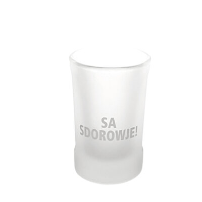 Jägermeister Glas Pinnchen Shotglas ''SA SDOROWJE!'' Schnapsglas satiniert Gläser