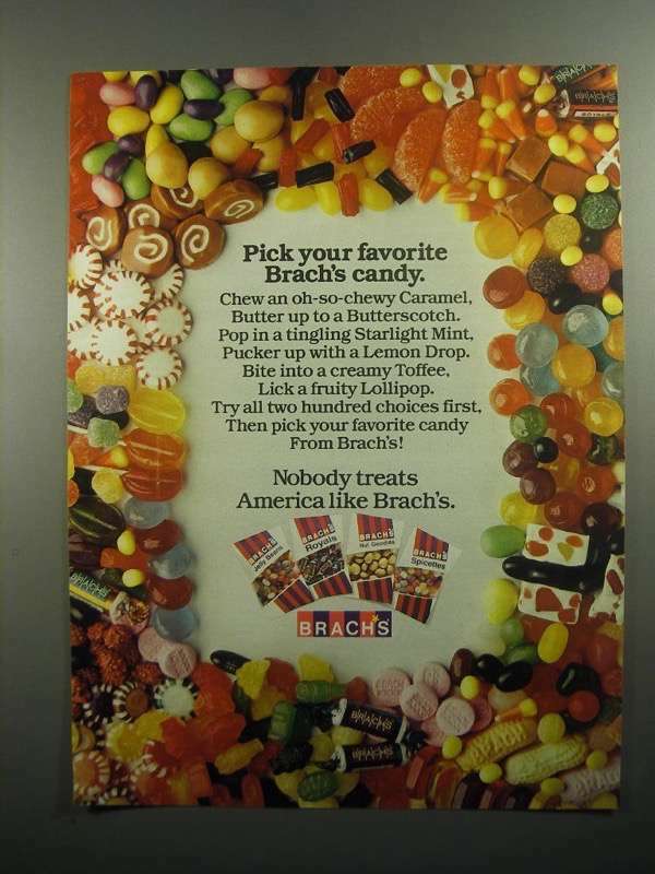 1984 Brachs Candy Ad Choose Your Favorite Treats