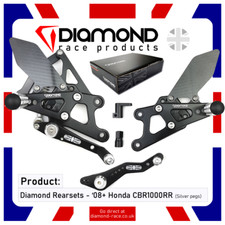 DIAMOND RACE PRODUCTS - HONDA CBR1000RR 2010 '10 REARSET FOOTREST KIT (blk/slv)