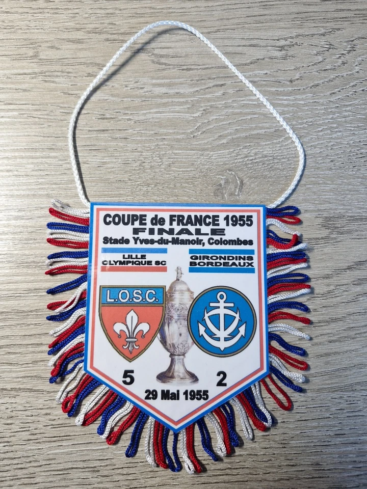 FANION FOOTBALL FINALE COUPE de FRANCE 1954/1955 LILLE LOSC - GIRONDINS BORDEAUX - Photo 1/1