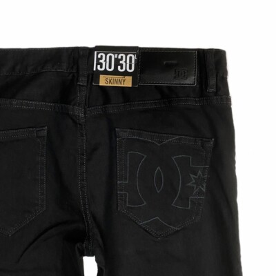 DC SHOES SKINNY FIT DENIM JEANS BLACK RINSE