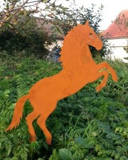 Edelrost Pferd 38x29cm Deko Skulpturen