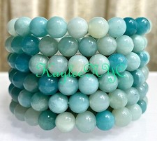 Wholesale Lot 6 Pcs Natural Amazonite 8mm 7.5 Crystal Healing Stretch Bracelet