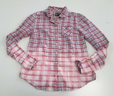 Upcycled Distressed Bleached Hand Dyed Rockabilly Country Grunge Ombre Shirt M