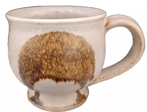 Art Studio Shaggy Hair Day Coffee Cup Mystery Creator Stone ware OOAK Vtg