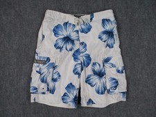 Abercrombie  Fitch Swim Trunks Mens Large White Floral Y2K Board Shorts