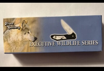 Frost Cutlery Executive Wildlife Series - Wolf - Folding Knife  #15-828W