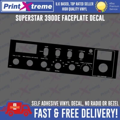 PRINTXTREME LTD - CB FACEPLATE DECALS SUPERSTAR 3900E 3900-E SS3900 cb radio faceplate Decal Sticker bezel