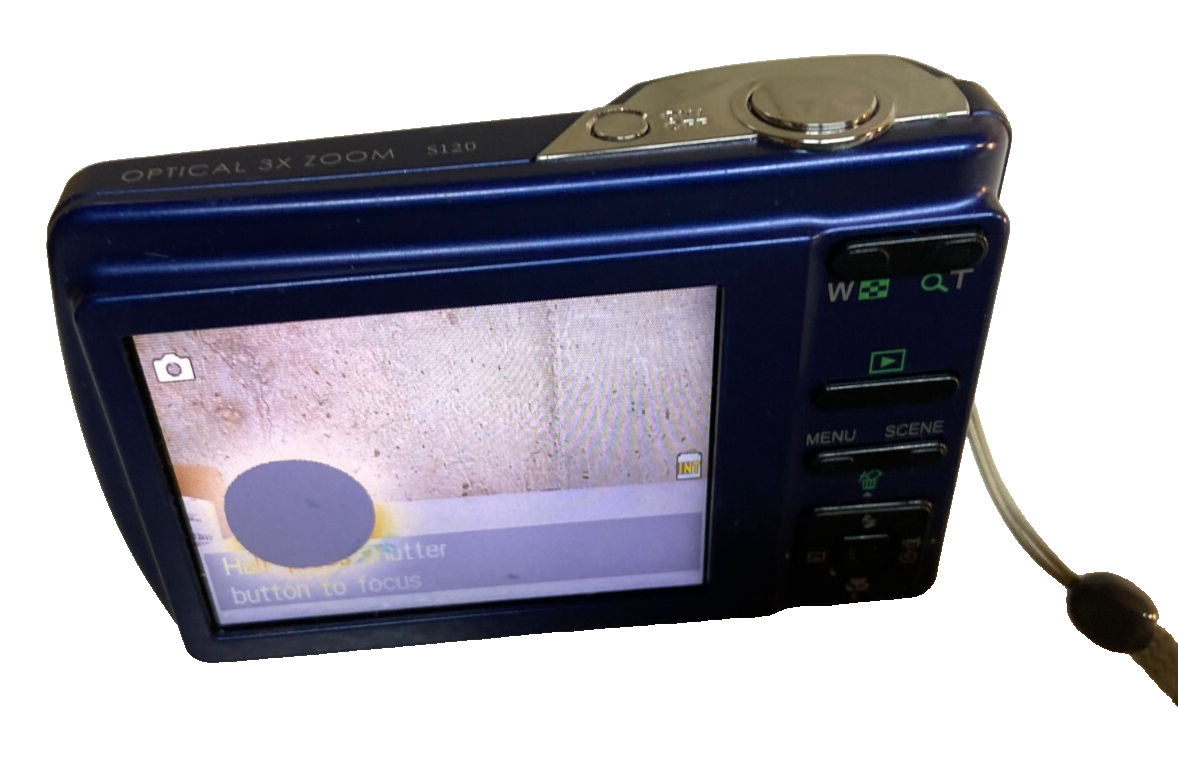 SANYO DIGITAL CAMERA MODEL S120 -12.1 MP-OPTICAL 3X ZOOM-BLUE (see