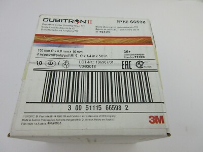 3M Cubitron II 66589 Depressed Center Wheel, 4'' - New Sealed 10 Pack