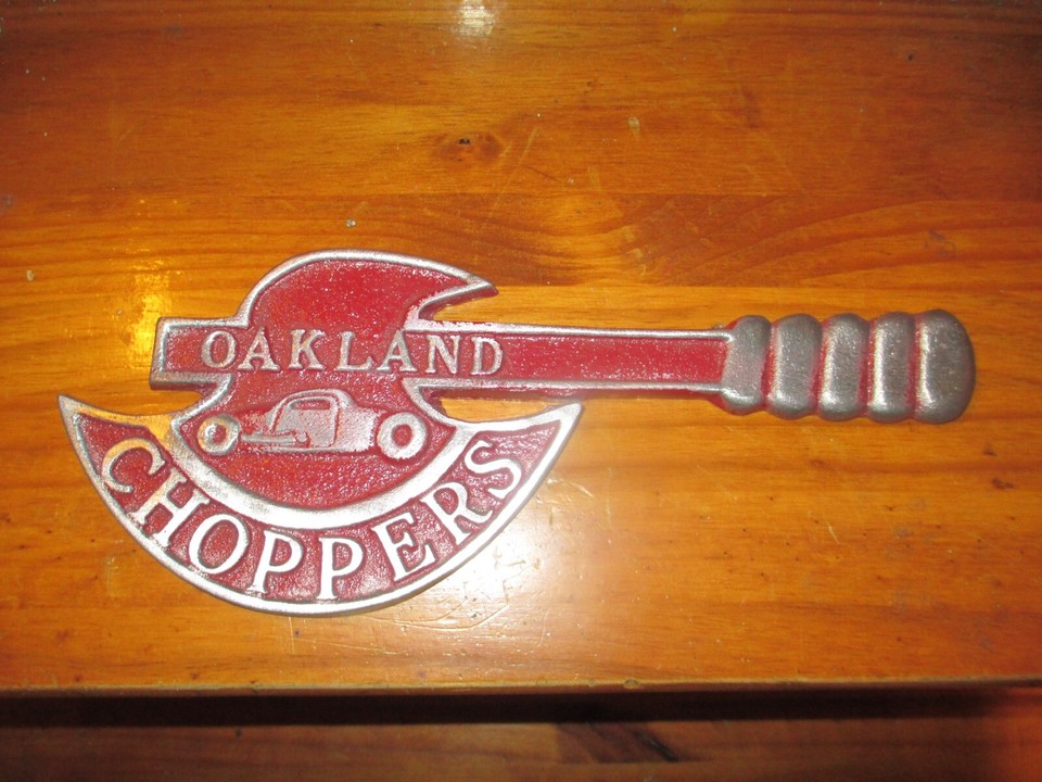 VTG OAKLAND CHOPPERS Car Club Plaque HATCHET Hot RAT Rod SPEED CHOP SHOP KUSTOM eBay