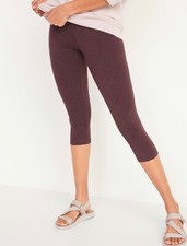 Old Navy Women's Size Small  Maroon High-Waisted Cropped Leggings .. NWT