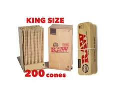 raw classic KING size pre rolled cone+RAW king size metal caddy box
