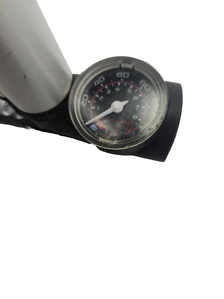 Bomba de cuadro Schwinn Air Sport Pro doble cabezal 120 psi almohadilla giratoria montaje de marco Foto 3 de 4