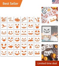 Reusable 6 Inch Halloween Stencil Set - 36 Exquisite Designs for Creative Fun