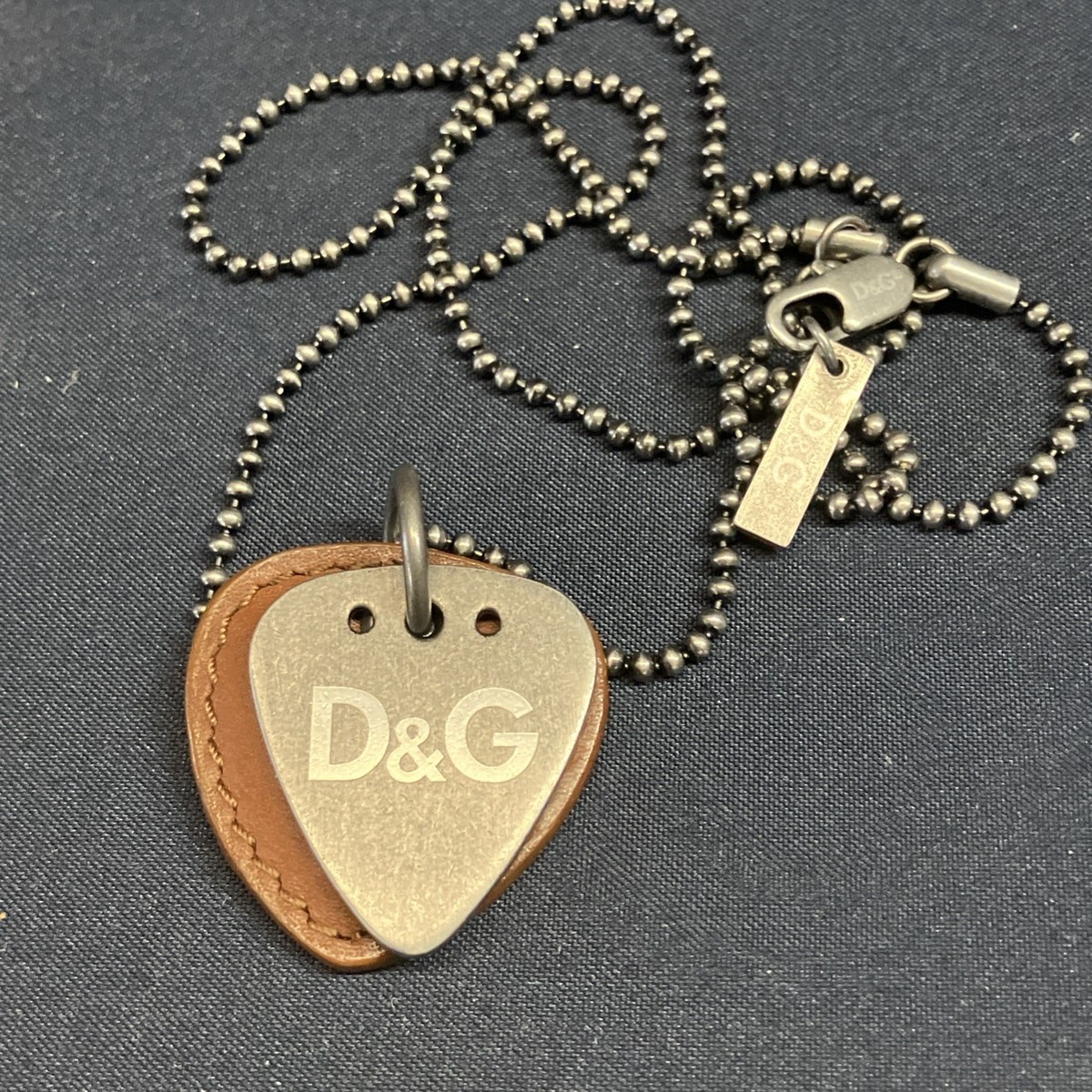 RARE) Dolce & Gabbana 27” Inches Guitar Pick Necklace, Double